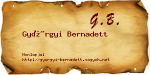 Györgyi Bernadett névjegykártya