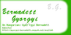 bernadett gyorgyi business card